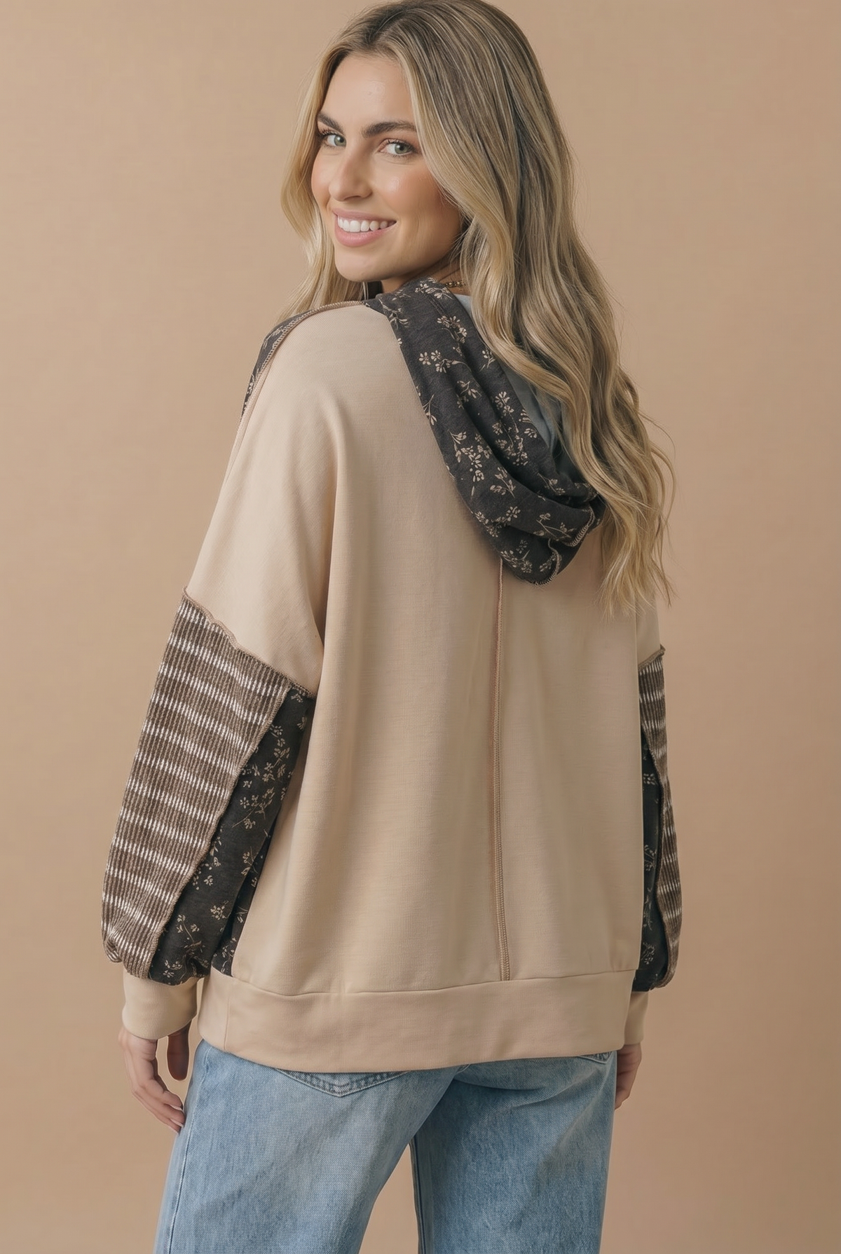 Long Sleeve Oversized Kangaroo Pocket Hoodie