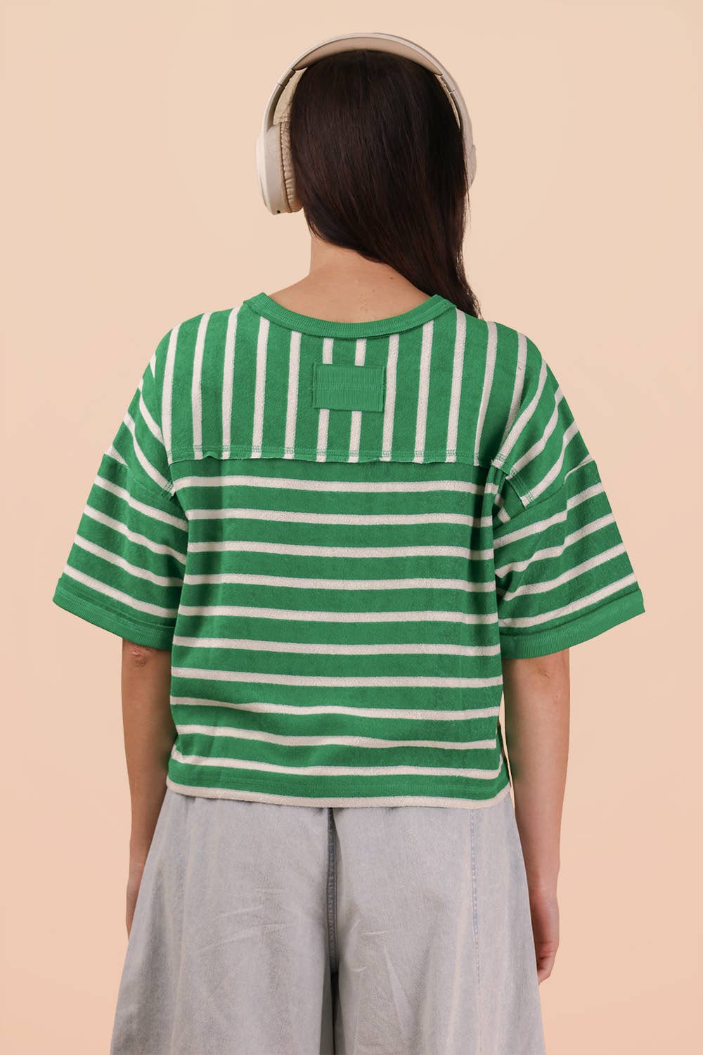 NT12210-Oversized Stripe Casual Comfy Knit Top