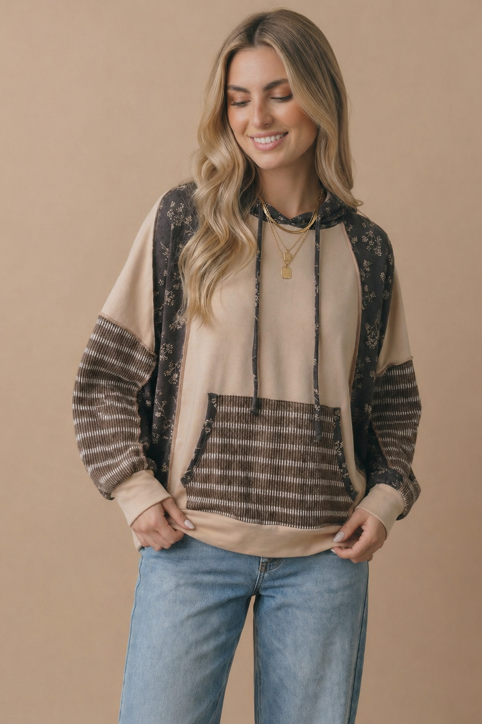 Long Sleeve Oversized Kangaroo Pocket Hoodie