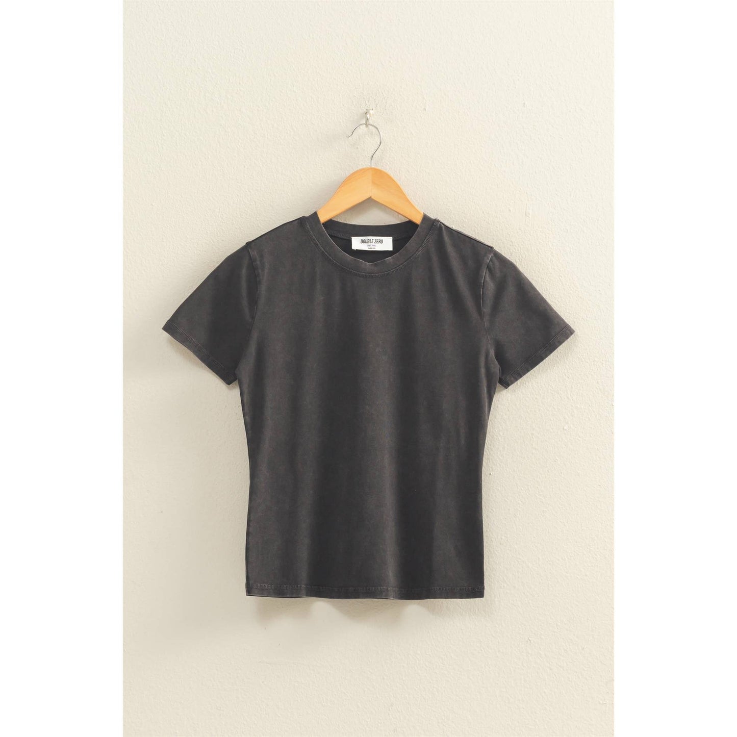 Mineral Washed Short Sleeve Crew Neck Top