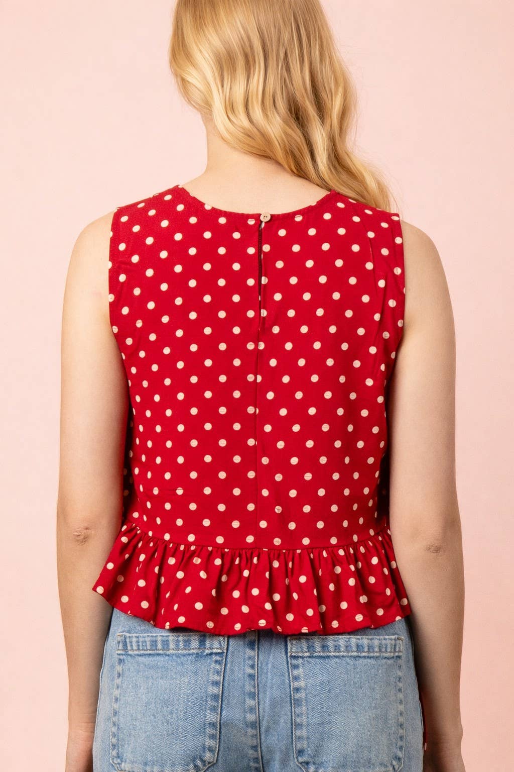 NT12128-Side Tie Detail Ruffled Top