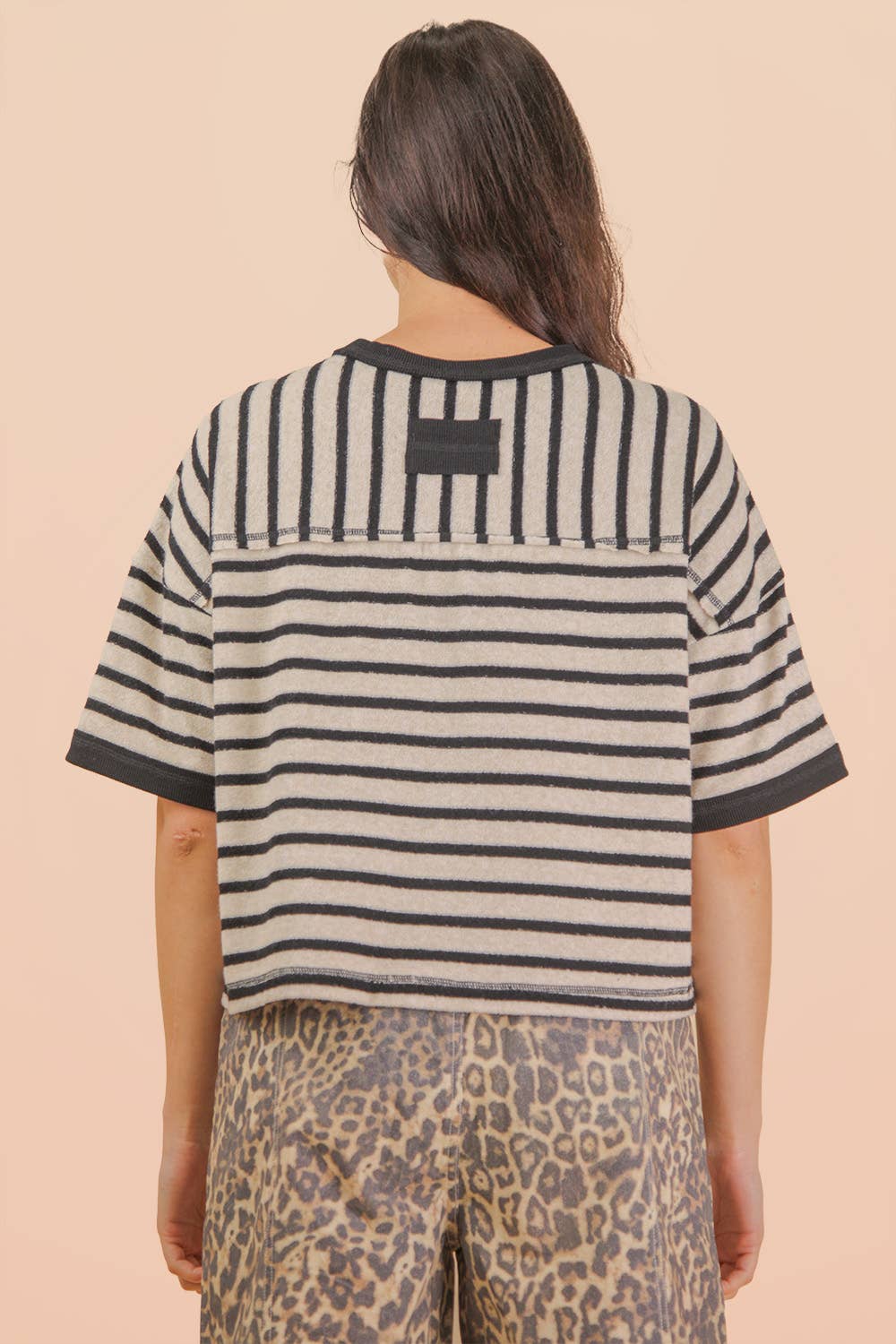 NT12210-Oversized Stripe Casual Comfy Knit Top