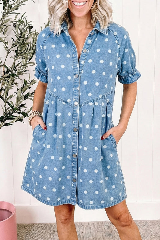 Polka Dot Jean Dress