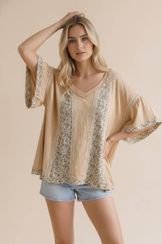 Vintage Floral Swiss Dot Crochet Top