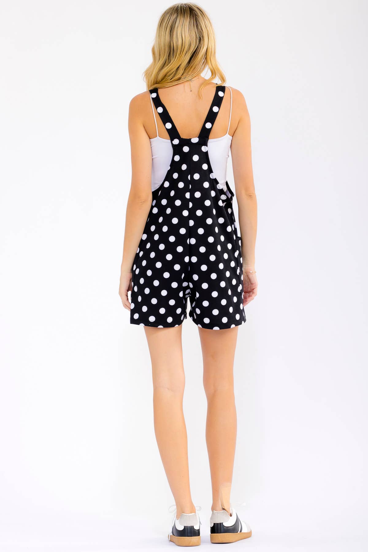 Polka Dot Patch Pocket Romper R6342