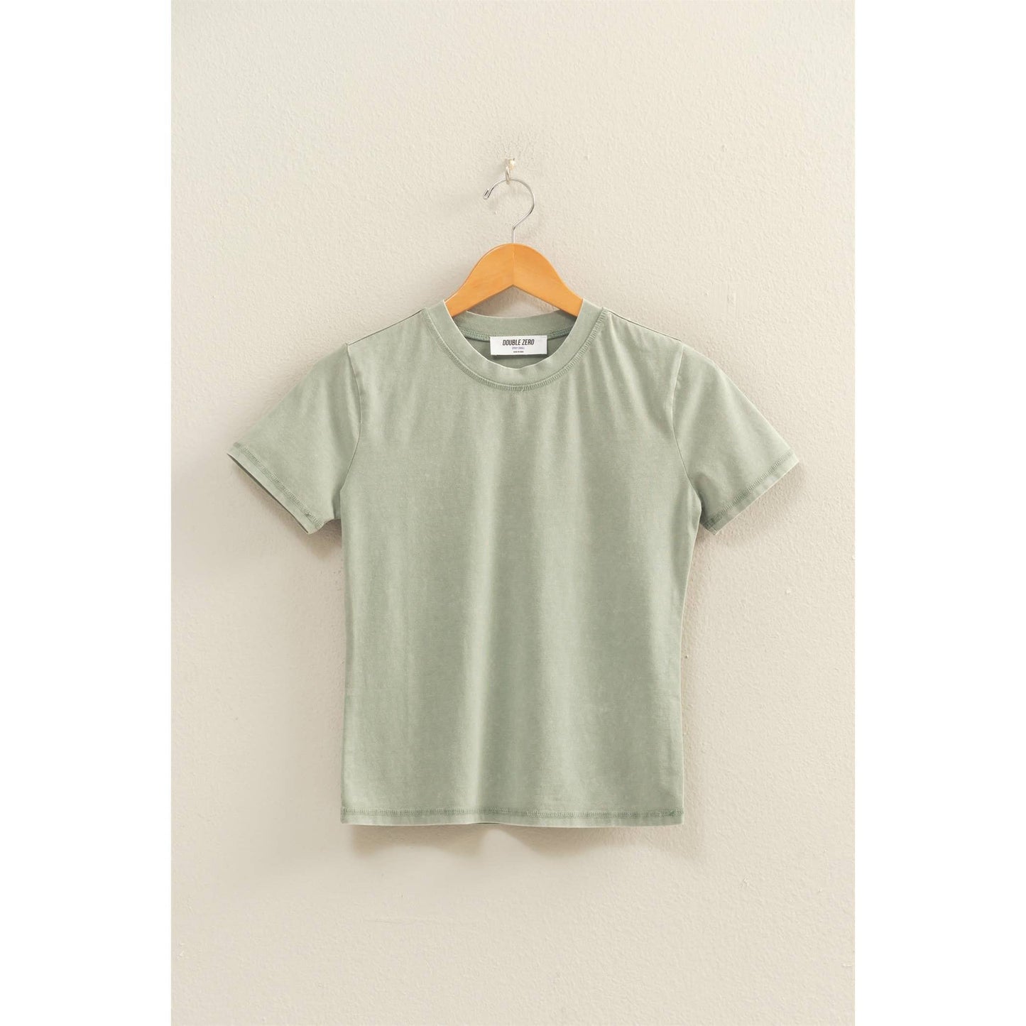 Mineral Washed Short Sleeve Crew Neck Top