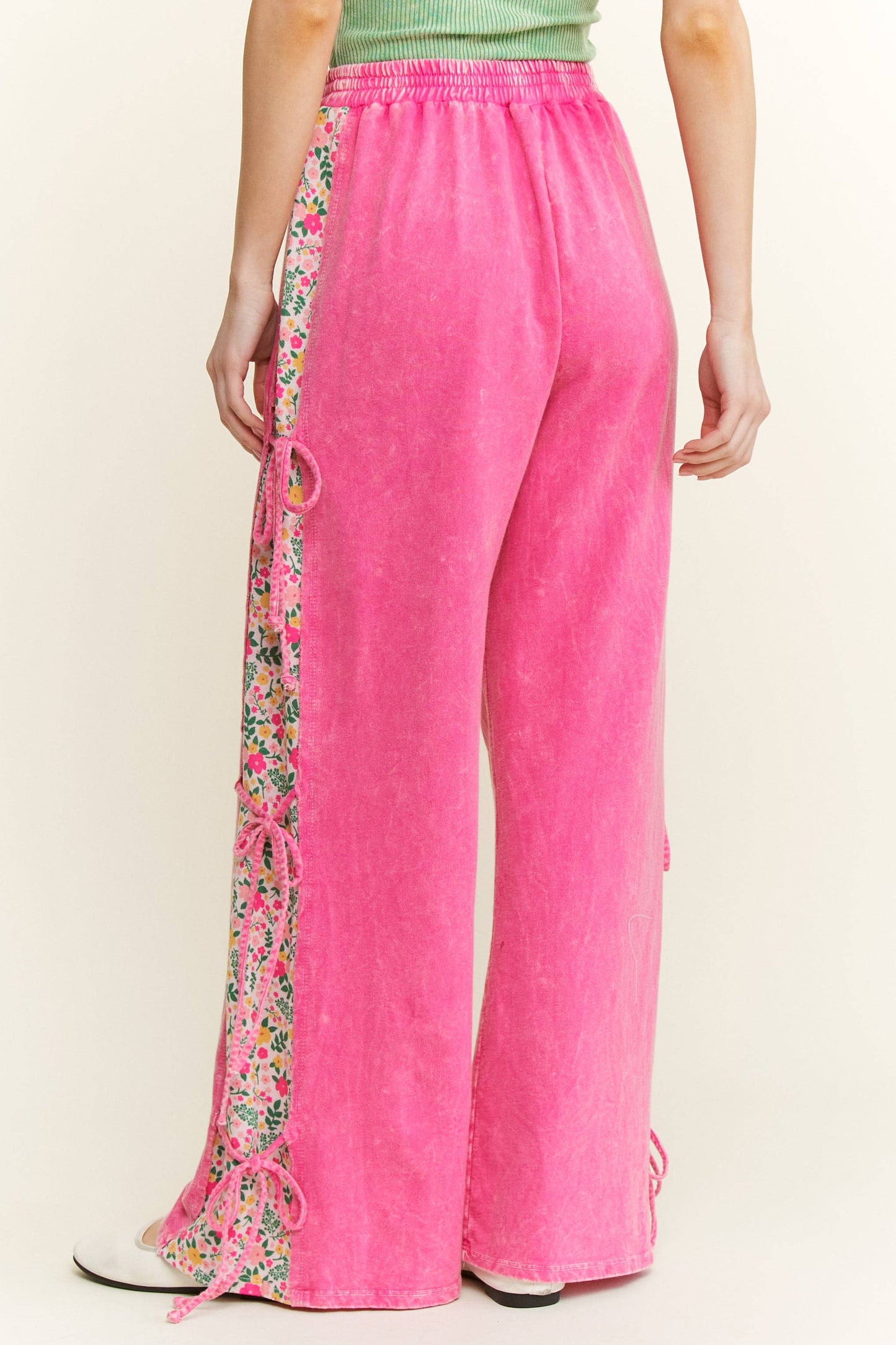 MineralWashed Bow Ribbon tie on the side Pants HP6418